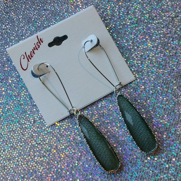 Cherish Silver Faux Stone Earrings - Picture 1 of 1
